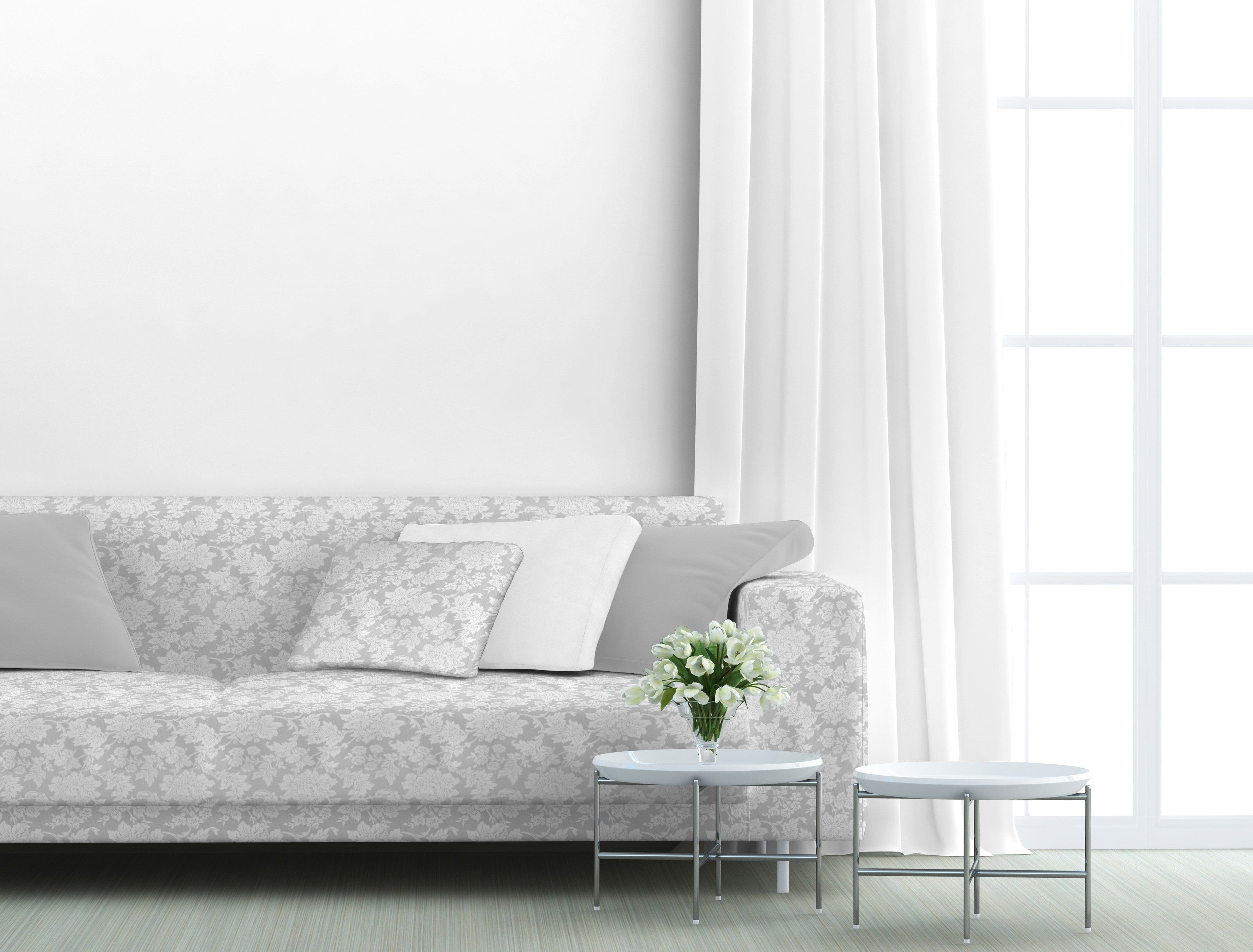 Tela Loneta Jacquard Gris Perla - Ribes y Casals