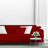 Tela Loneta Jacquard Rojo - Ribes y Casals