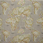 Tela Loneta Mapamundi Beige - Ribes y Casals