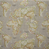 Tela Loneta Mapamundi Beige - Ribes y Casals