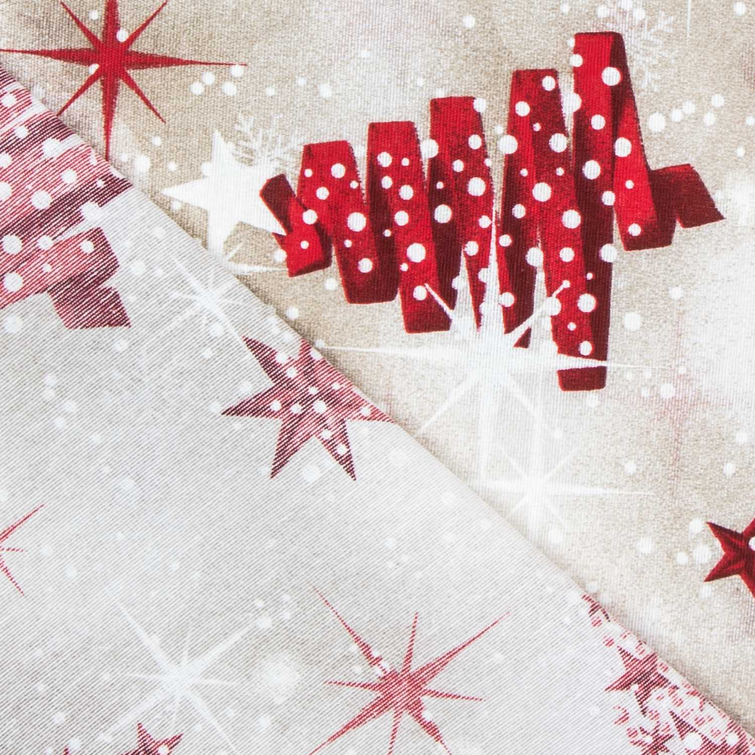 Tela Loneta Navidad Arbol Rojo - Ribes y Casals