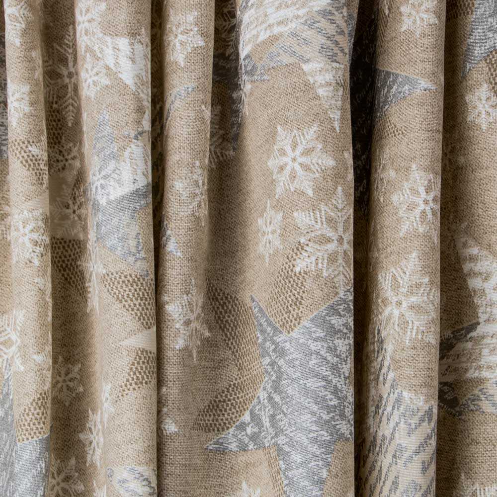 Tela Loneta Navidad Lacado Estrella Plata - Ribes y Casals