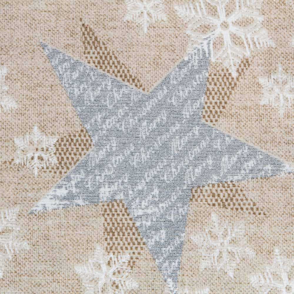 Tela Loneta Navidad Lacado Estrella Plata - Ribes y Casals