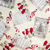 Tela Loneta Navidad Musical Tostado - Ribes y Casals