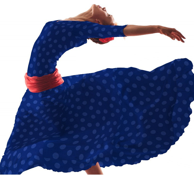 Tela Lunares Jacquard Azulón - Ribes y Casals