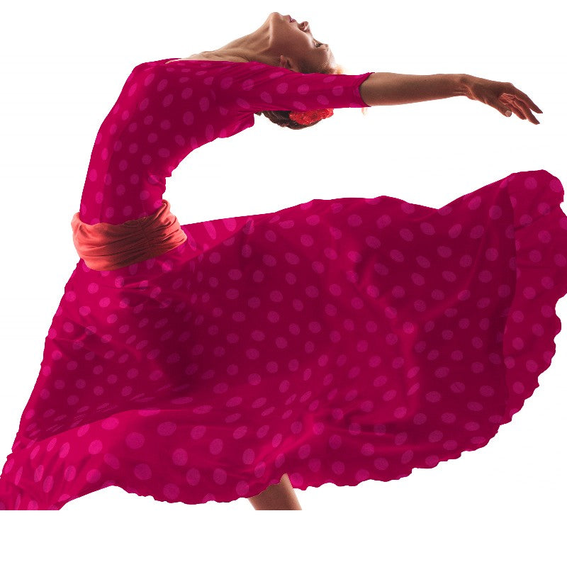 Tela Lunares Jacquard Fucsia - Ribes y Casals