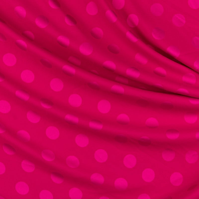 Tela Lunares Jacquard Fucsia - Ribes y Casals