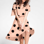 Tela Lunares Negro 55mm Beige - Ribes y Casals