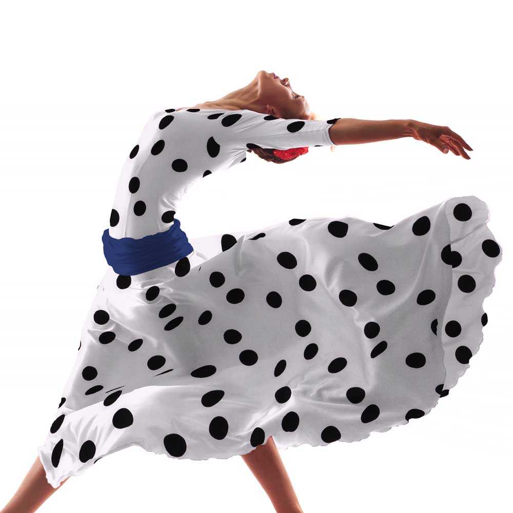 Tela Lunares Negro 55mm Blanco - Ribes y Casals