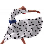 Tela Lunares Negro 55mm Blanco - Ribes y Casals