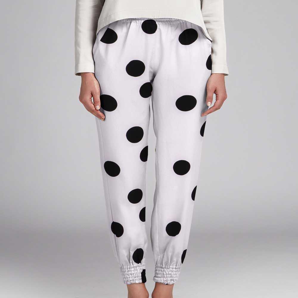 Tela Lunares Negro 55mm Blanco - Ribes y Casals