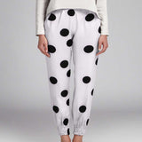 Tela Lunares Negro 55mm Blanco - Ribes y Casals