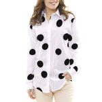 Tela Lunares Negro 55mm Blanco - Ribes y Casals