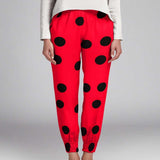 Tela Lunares Negro 55mm Rojo - Ribes y Casals