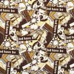 Tela Lycra Estampada Cómic Marrón - Ribes y Casals