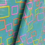Tela Lycra Estampada Cúbica Turquesa - Ribes y Casals