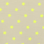 Tela Lycra Estampada Estrellas Neón Amarillo - Ribes y Casals