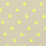 Tela Lycra Estampada Estrellas Neón Amarillo - Ribes y Casals