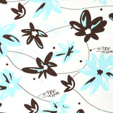 Tela Lycra Estampada Flor Azul Marrón - Ribes y Casals