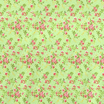 Tela Lycra Estampada Flores Fondo Pistacho - Ribes y Casals