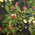 Tela Lycra Estampada Panel Floral Negro - Ribes y Casals