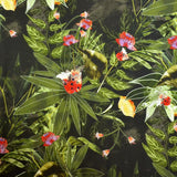 Tela Lycra Estampada Panel Floral Negro - Ribes y Casals