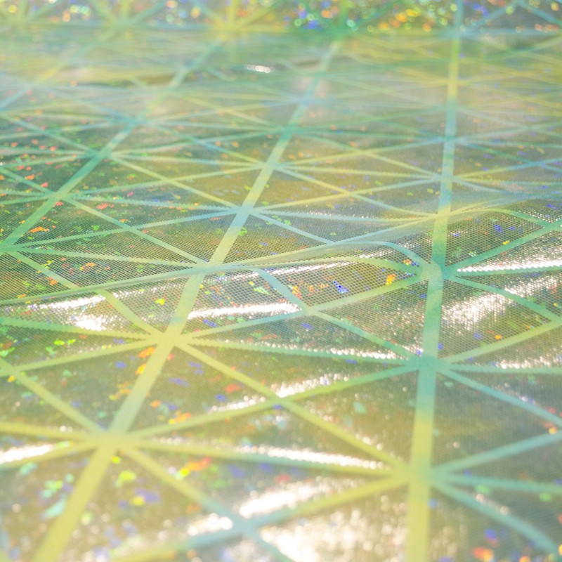 Tela Lycra Hologram Rombo Pistacho Azul - Ribes y Casals