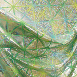 Tela Lycra Hologram Rombo Pistacho Azul - Ribes y Casals