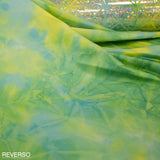 Tela Lycra Hologram Rombo Pistacho Azul - Ribes y Casals