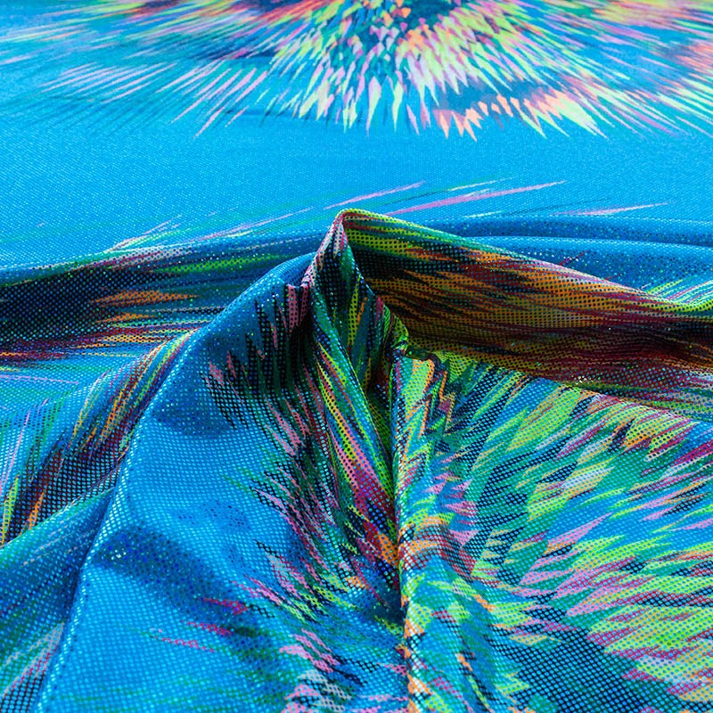 Tela Lycra Holograph Explosión Verde - Ribes y Casals