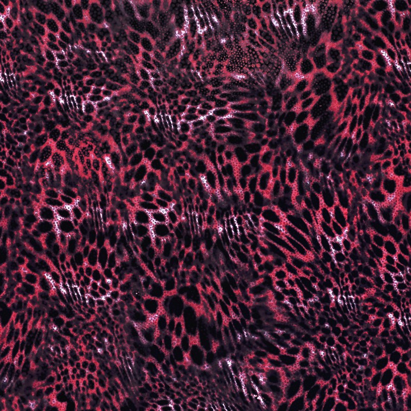 Tela Lycra Holograph Leopardo Roja - Ribes y Casals