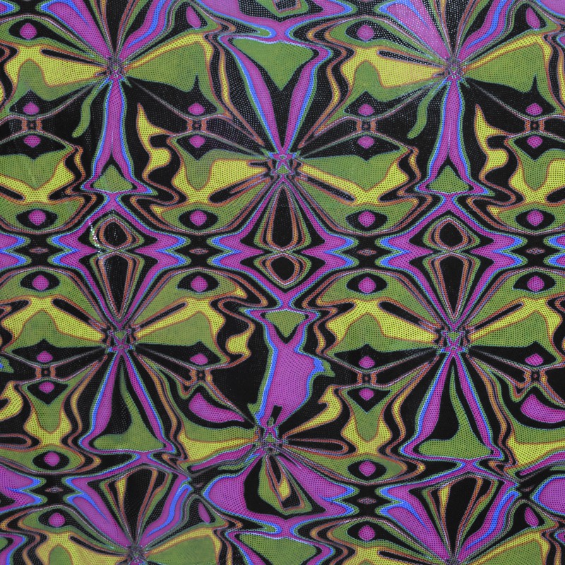 Tela Lycra Holograph Psicodélica Fucsia - Ribes y Casals