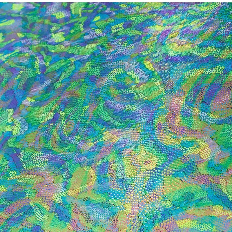 Tela Lycra Holograph Reptil Azul - Ribes y Casals