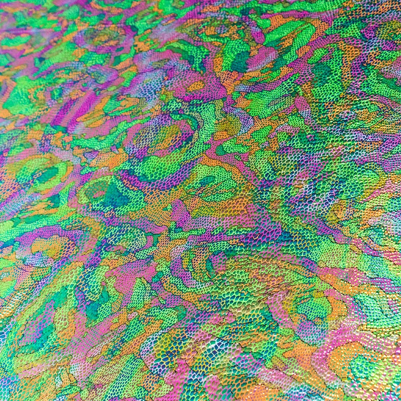 Tela Lycra Holograph Reptil Rosa - Ribes y Casals