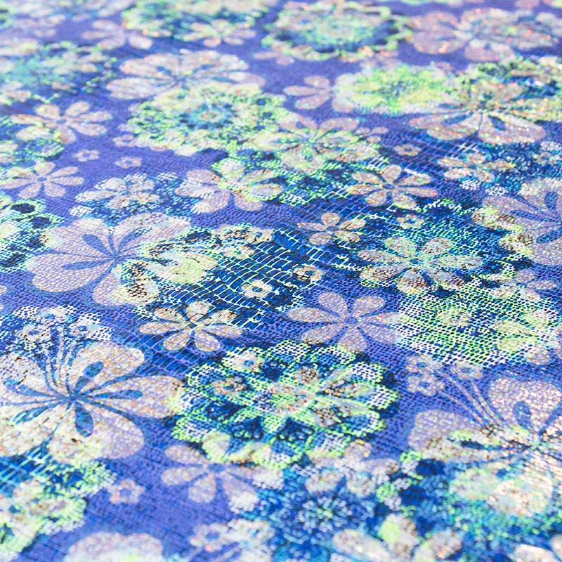 Tela Lycra Holograph Vintage Azul - Ribes y Casals