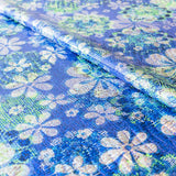 Tela Lycra Holograph Vintage Azul - Ribes y Casals