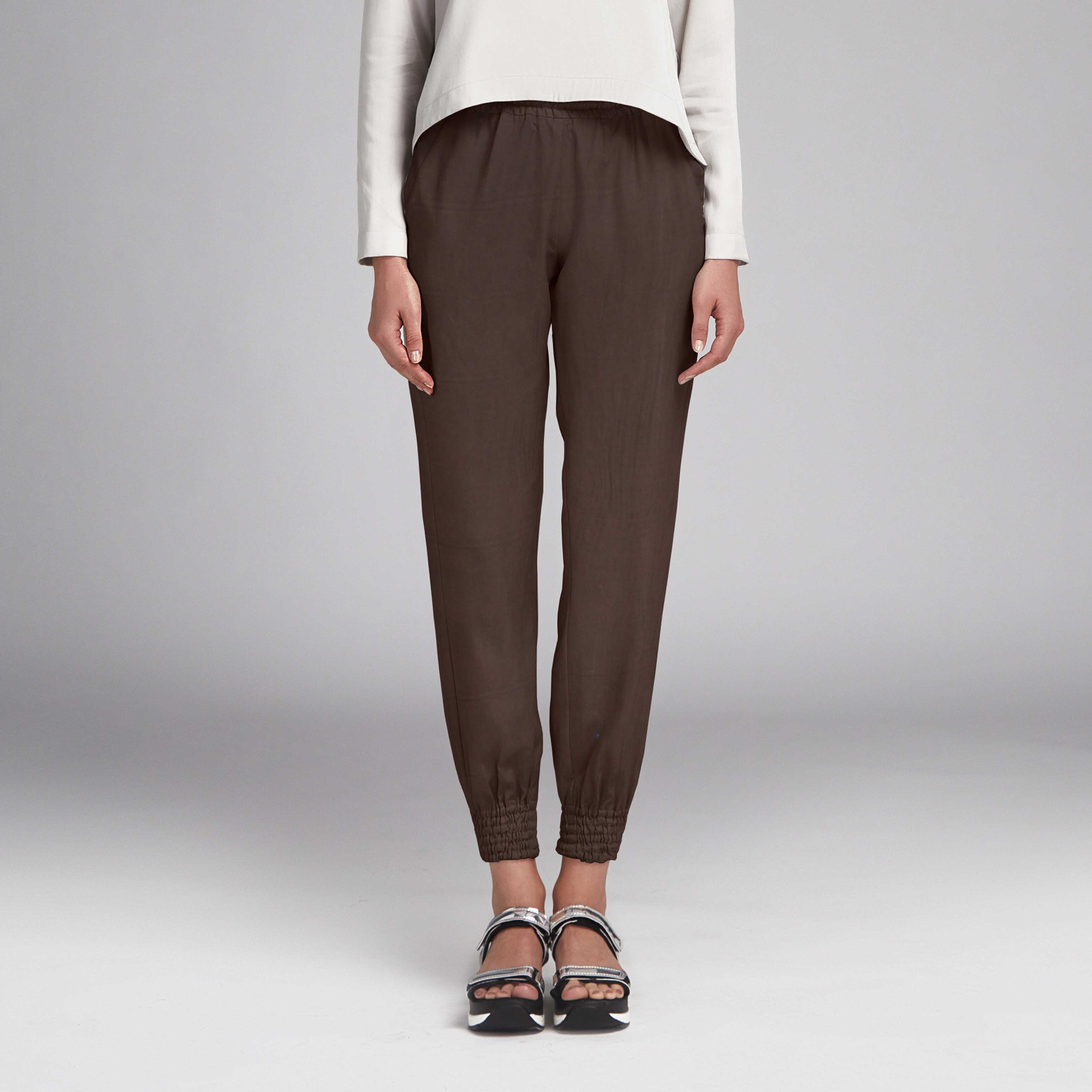 Tela Lyocell Marrón Chocolate - Ribes y Casals