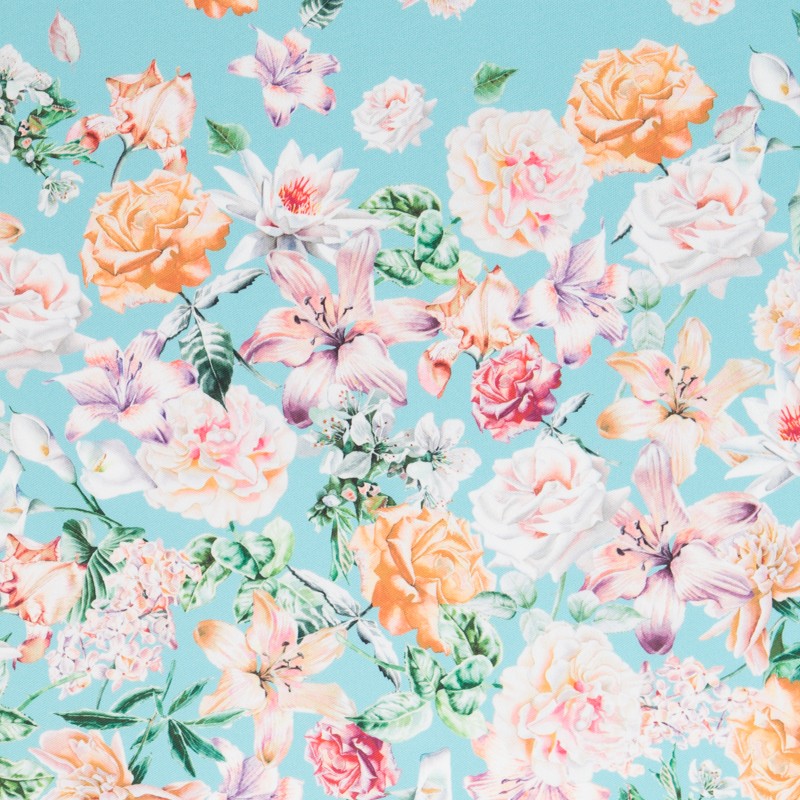 Tela Mikado Cenefa Aguamarina - Ribes y Casals