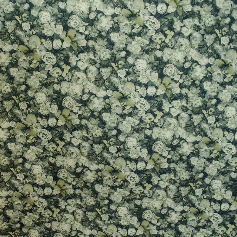 Tela Mikado Fondo Floral Verde - Ribes y Casals