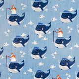 Tela Minky Ballenas Fondo Azul - Ribes y Casals