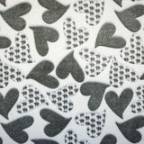 Tela Minky Corazones Gris - Ribes y Casals