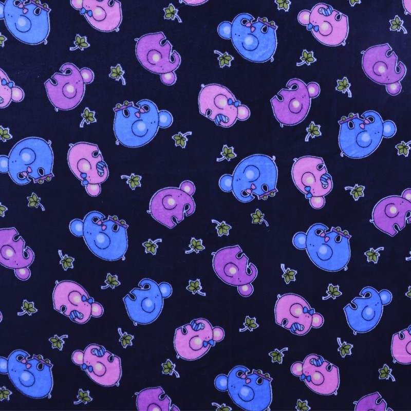 Tela Minky Elefantes Azul Marino - Ribes y Casals