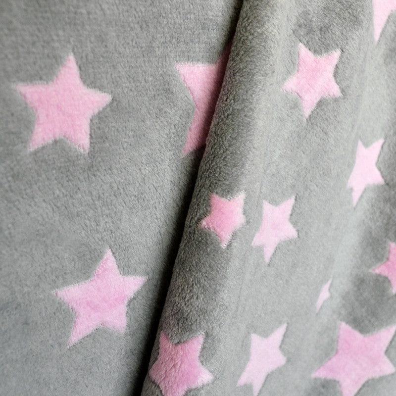 Tela Minky Estrellas Rosa - Ribes y Casals