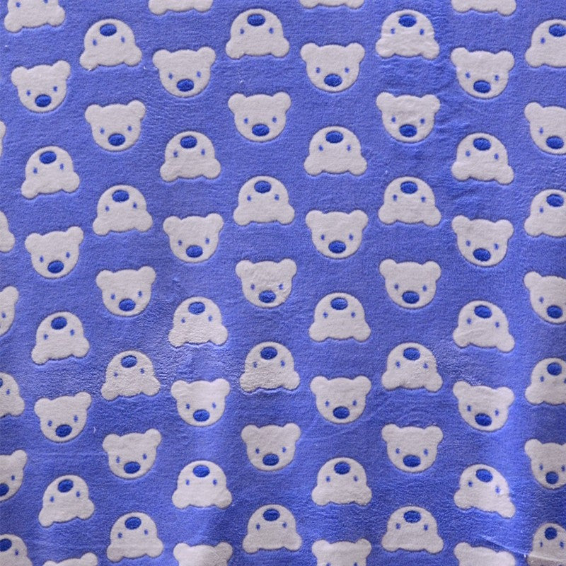 Tela Minky Oso Fondo Azul - Ribes y Casals