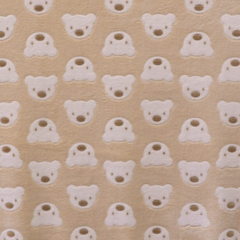 Tela Minky Oso Fondo Camel - Ribes y Casals
