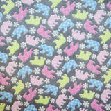 Tela Minky Osos Multicolor Gris - Ribes y Casals