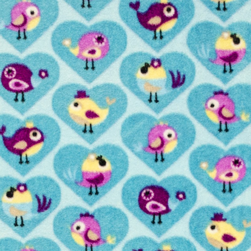 Tela Minky Pájaros Turquesa - Ribes y Casals