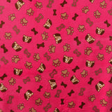 Tela Minky Perritos Fucsia - Ribes y Casals