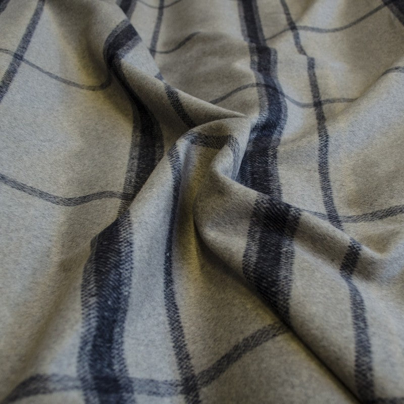 Tela Mouflon Cuadros Gris Claro - Ribes y Casals