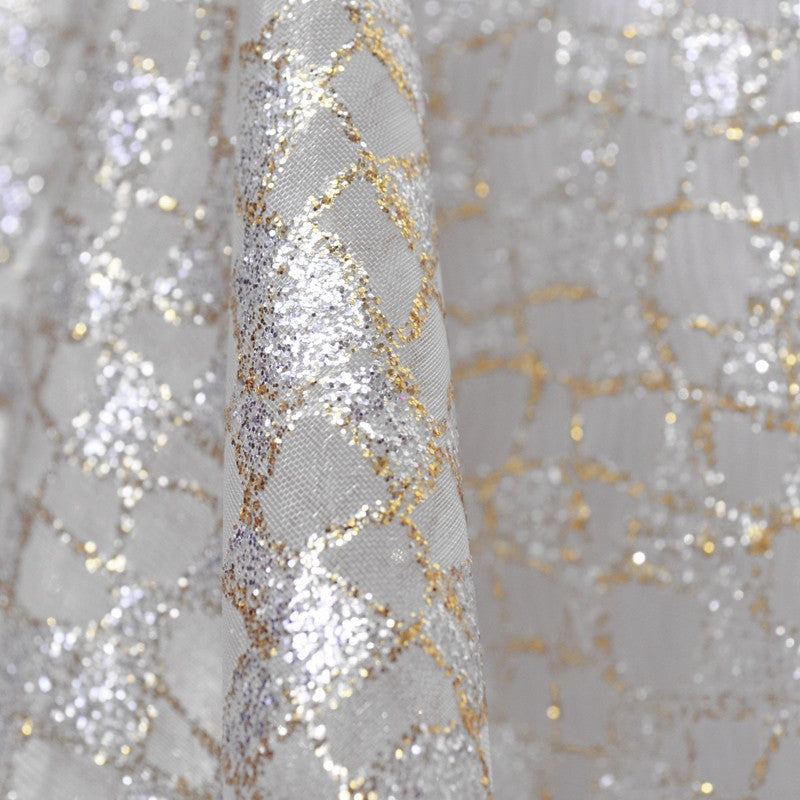 Retal Tela Organza Lamé Plata 115x155 cm - Ribes y Casals
